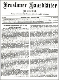 Breslauer Hausbl&auml;tter f&uuml;r das Volk. Jg. 4, Nr. 88 (1866) + Beilage