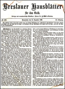 Breslauer Hausbl&auml;tter f&uuml;r das Volk. Jg. 4, Nr. 100 (1866) + Beilage