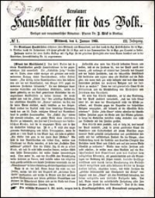 Breslauer Hausblätter für das Volk. Jg. 3, Nr. 1 (1865)