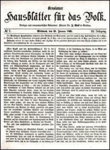 Breslauer Hausblätter für das Volk. Jg. 3, Nr. 7 (1865)