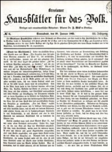 Breslauer Hausbl&auml;tter f&uuml;r das Volk. Jg. 3, Nr. 8 (1865)