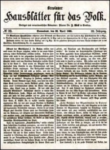 Breslauer Hausblätter für das Volk. Jg. 3, Nr. 32 (1865)