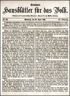 Breslauer Hausblätter für das Volk. Jg. 3, Nr. 33 (1865)