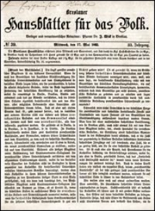 Breslauer Hausblätter für das Volk. Jg. 3, Nr. 39 (1865)