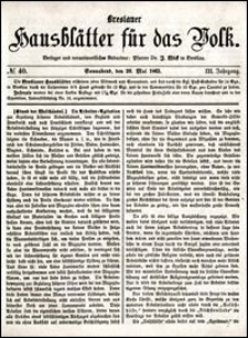 Breslauer Hausblätter für das Volk. Jg. 3, Nr. 40 (1865)