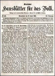 Breslauer Hausbl&auml;tter f&uuml;r das Volk. Jg. 3, Nr. 46 (1865)