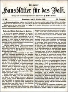 Breslauer Hausblätter für das Volk. Jg. 3, Nr. 84 (1865)