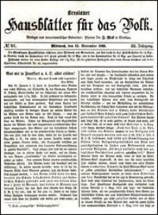 Breslauer Hausblätter für das Volk. Jg. 3, Nr. 91 (1865)