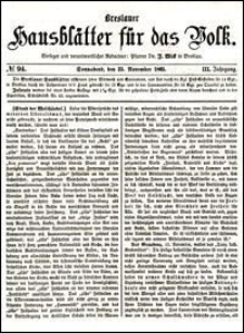 Breslauer Hausblätter für das Volk. Jg. 3, Nr. 94 (1865)