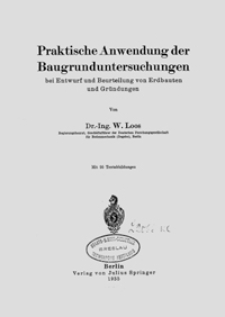 Praktische Anwendung der Baugrunduntersuchungen