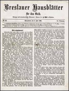 Breslauer Hausbl&auml;tter f&uuml;r das Volk. Jg. 6, Nr. 53 (1868) + Beilage