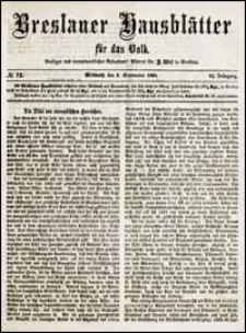 Breslauer Hausbl&auml;tter f&uuml;r das Volk. Jg. 6, Nr. 72 (1868)