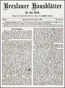 Breslauer Hausblätter für das Volk. Jg. 6, Nr. 85 (1868) + Beilage