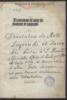 Tractatus de arte loquendi et tacendi