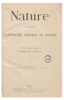 Nature : a Weekly Illustrated Journal of Science. Volume 71, 1905 March 2, [No. 1844]