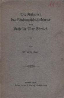 Die Aufgaben des Kirchengeschichtslehrers nach Professor Max Sdralek