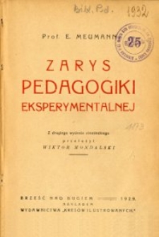 Zarys pedagogiki eksperymentalnej