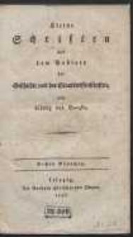 Kleine Schriften aus dem Gebiete der Geschichte und der Staatswissenschaften [&hellip;]. Bd.1