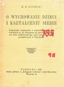 O wychowaniu dzieci i kształceniu siebie