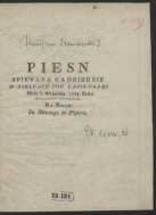 Piesn Spiewana Na Obiedzie W Sielcach Pod Łazienkami Dnia 7. Września 1788 Roku Na Notę du Mariage de Figaro