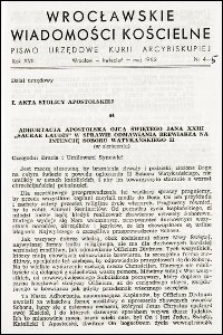 Wrocławskie Wiadomości Kościelne. R. 17, 1962, nr 4-5