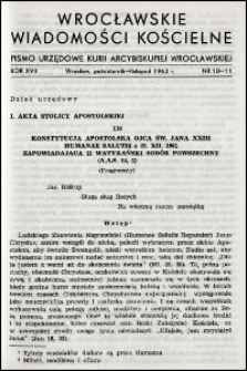 Wrocławskie Wiadomości Kościelne. R. 17, 1962, nr 10-11