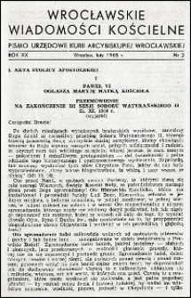 Wrocławskie Wiadomości Kościelne. R. 20, 1965, nr 2