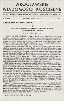 Wrocławskie Wiadomości Kościelne. R. 21, 1966, nr 7