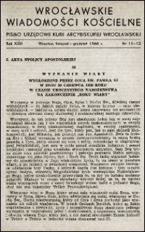 Wrocławskie Wiadomości Kościelne. R. 23, 1968, nr 11-12