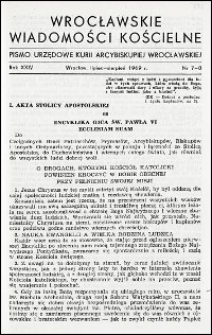 Wrocławskie Wiadomości Kościelne. R. 24, 1969, nr 7-8