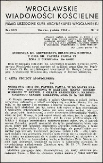 Wrocławskie Wiadomości Kościelne. R. 24, 1969, nr 12