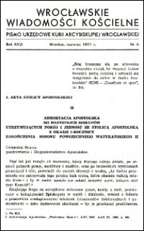 Wrocławskie Wiadomości Kościelne. R. 26, 1971, nr 6