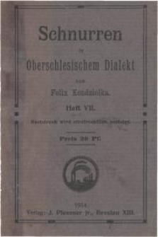 Schnurren in oberschlesischem Dialekt. H. 7