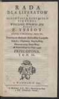 Rada Dla Literat&oacute;w Y Sedentaryą Bawiących Się Ludzi Względem Zdrowia Ich [&hellip;]. T.3