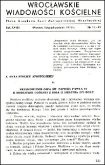 Wrocławskie Wiadomości Kościelne. R. 28, 1973, nr 11-12