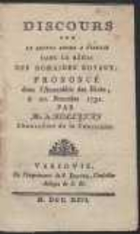 Discours Sur Le Nouvel Ordre A Établir Dans La Régie Des Domaines Royaux Prononcé dans l’Assemblée des Etats le 10. Novembre 1791 […]. - [Var. B]