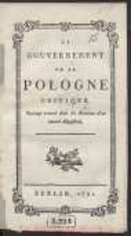 Le Gouvernement De La Pologne Critiqu&eacute;