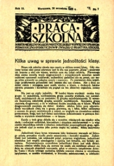 Praca szkolna : dodatek miesięczny do Głosu Nauczycielskiego, poświęcony sprawom pedagogiczno-dydaktycznym w związku z praktyką szkolną, Rok III, Nr 7