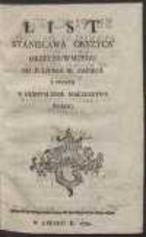 List Stanisława Okszyca Orzechowskiego Do Juliusza III. Papieza Z Prozbą O Uchwalenie Małzenstwa Swego