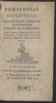 Powinnosci Nauczyciela, Mianowicie Zas w Szkołach Parafialnych I Sposoby Ich Dopełnienia […]