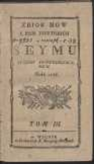 Zbior mow i pism niektorych w czasie seymu stanow skonfederowanych roku 1788. T. 3