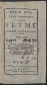 Zbior mow i pism niektorych w czasie seymu stanow skonfederowanych roku 1788. T. 4