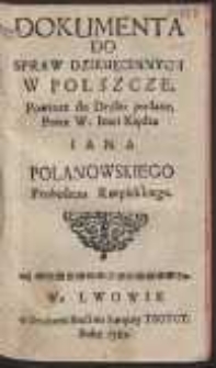 Dokumenta Do Spraw Dziesięcinnych W Polszcze, Powtore do Druku podane […]