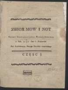 Zbior Mow I Not Seymu Ordynaryinego Warszawskiego w Roku 1788. Dnia 6. Pazdziernika Pod Konfederacyą Oboyga Narod&oacute;w rospoczątego. Cz. 1-[2]