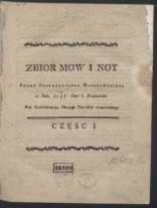 Zbior Mow I Not Seymu Ordynaryinego Warszawskiego w Roku 1788. Dnia 6. Pazdziernika Pod Konfederacyą Oboyga Narodów rospoczątego. Cz. 1-[2]