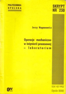 Operacje mechaniczne w inżynierii procesowej - laboratorium