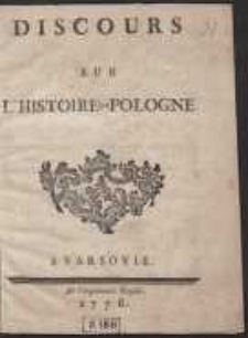 Discours Sur L&rsquo;Histoire De Pologne