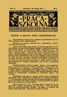 Praca Szkolna : dodatek miesięczny do Głosu Nauczycielskiego, poświęcony sprawom pedagogiczno-dydaktycznym w związku z praktyką szkolną, Rok VI, nr 2