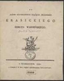 Do Jaśnie Oświeconego Xiążęcia Jegomości Krasickiego, Biskupa Warmińskiego