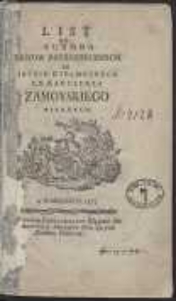 List Do Autora Listow Patryotycznych Do [&hellip;] Ex Kanclerza Zamoyskiego Pisanych